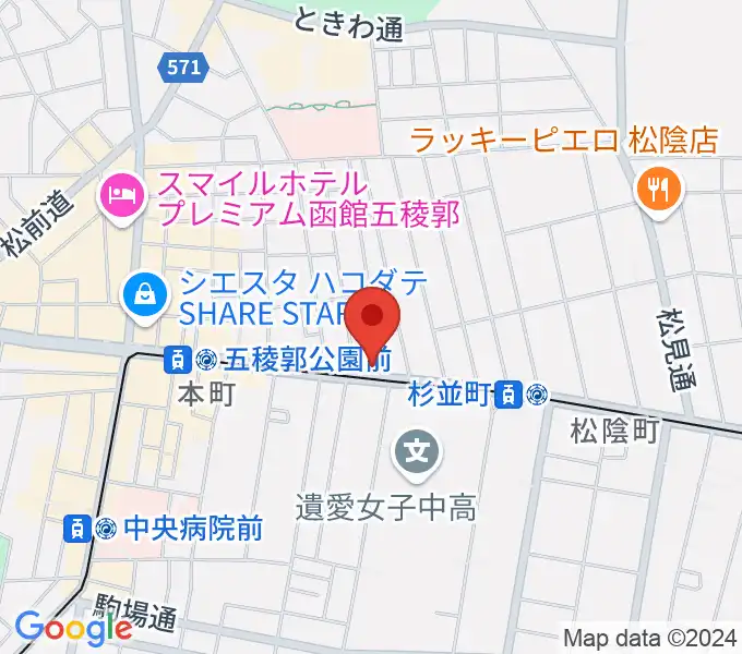 カワイ函館ショップの地図