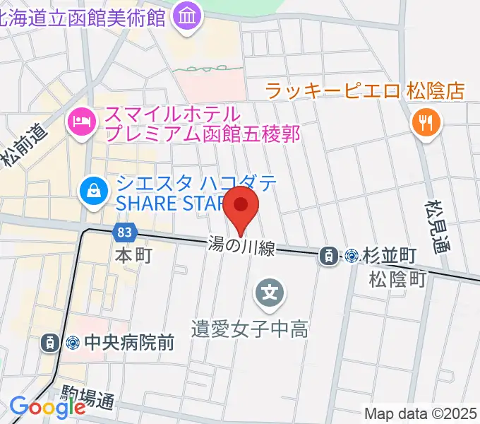 カワイ函館ショップの地図