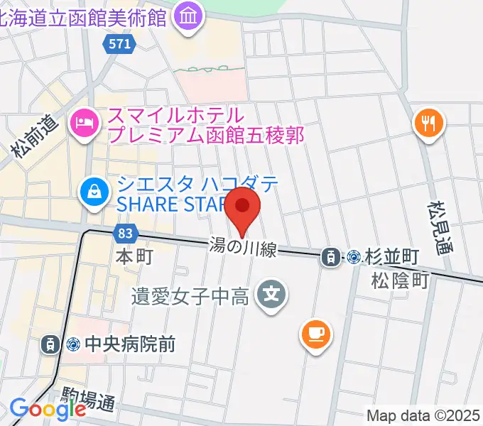 カワイ函館ショップの地図