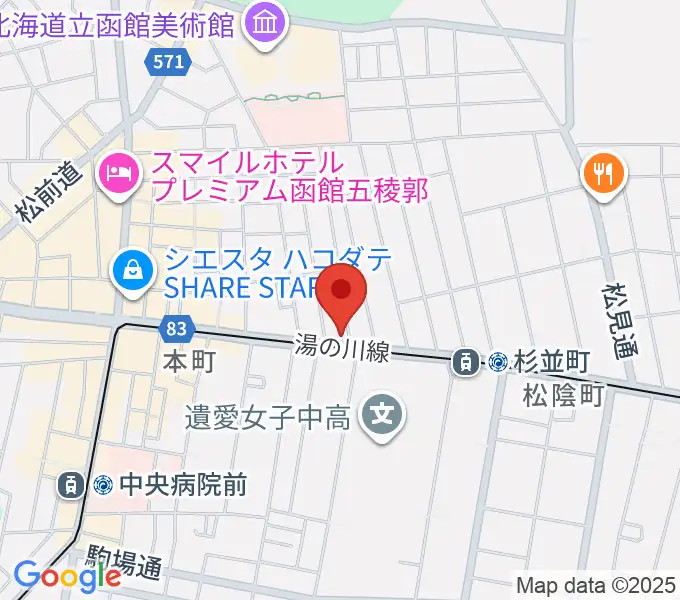 カワイ函館ショップの地図