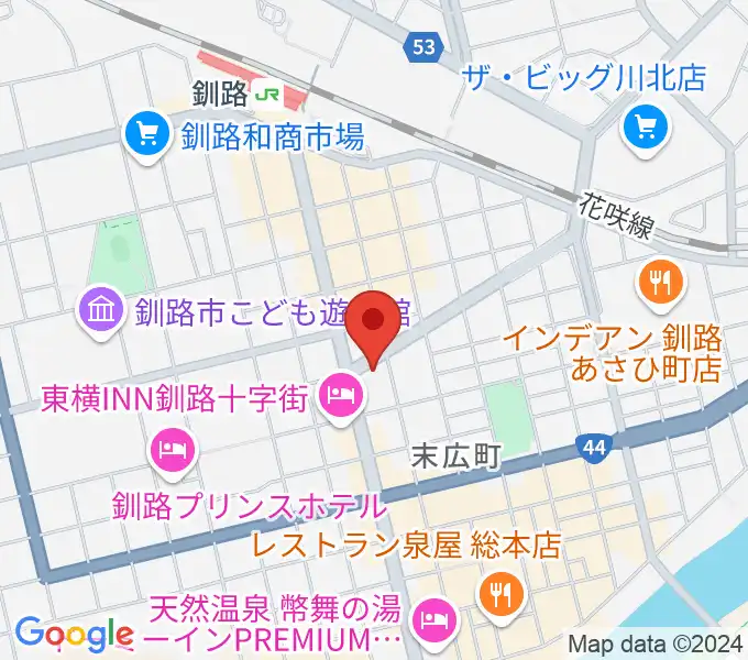 カワイ釧路店の地図