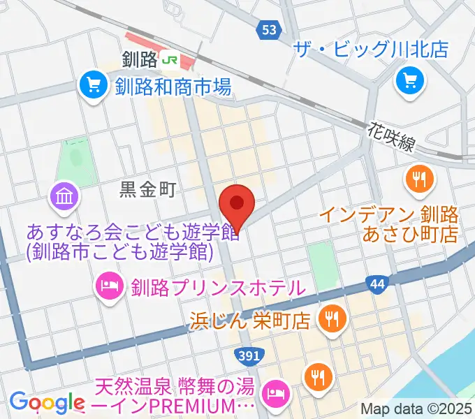 カワイ釧路店の地図