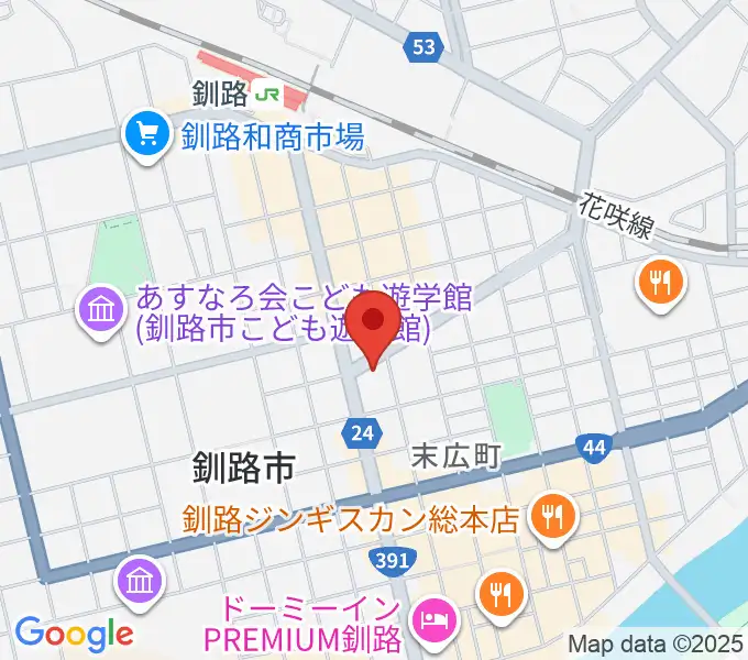 カワイ釧路店の地図