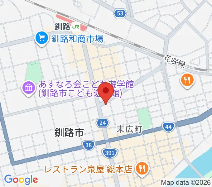 カワイ釧路店の地図