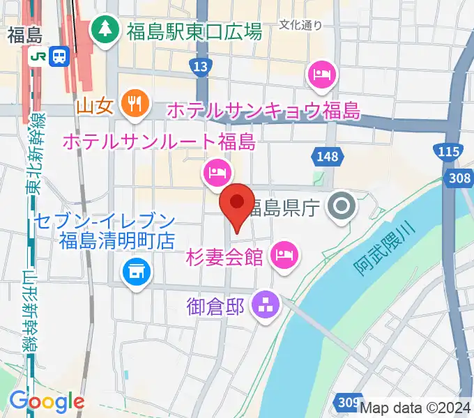 カワイ福島ショップの地図