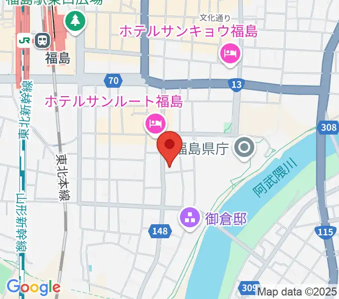 カワイ福島ショップの地図