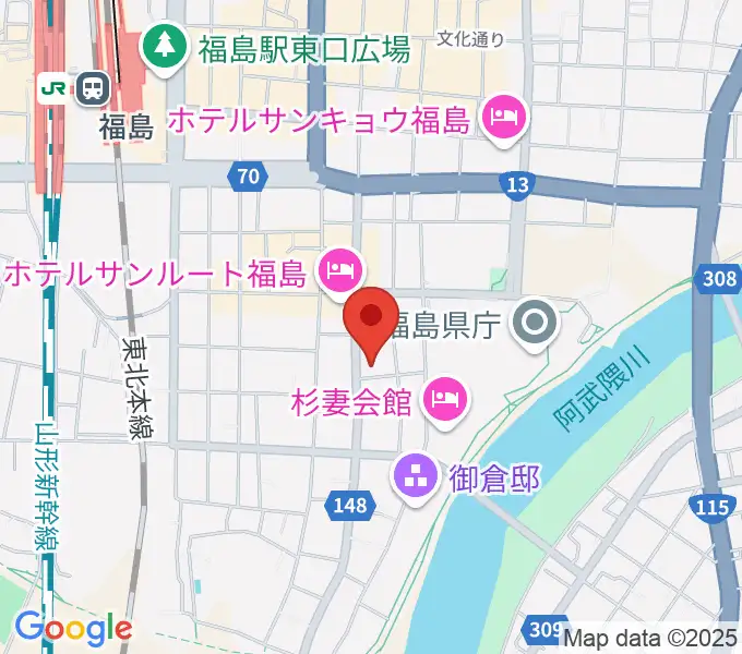 カワイ福島ショップの地図
