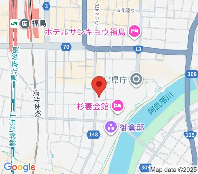 カワイ福島ショップの地図