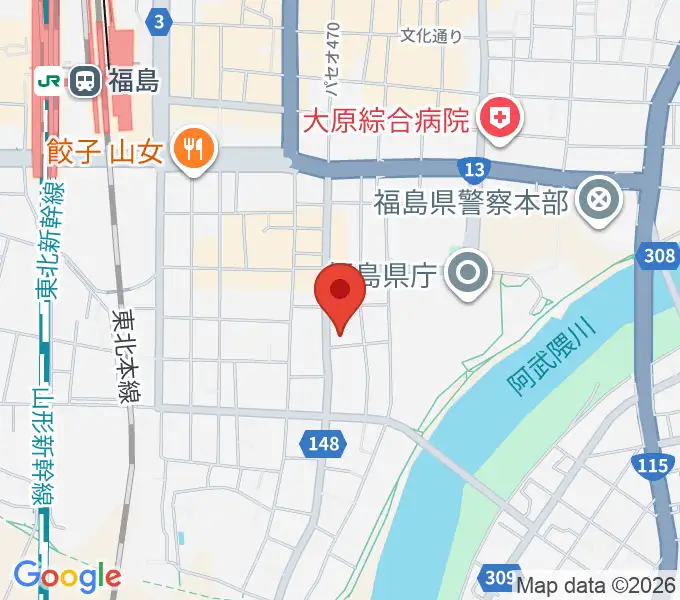 カワイ福島ショップの地図