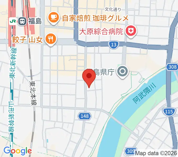 カワイ福島ショップの地図