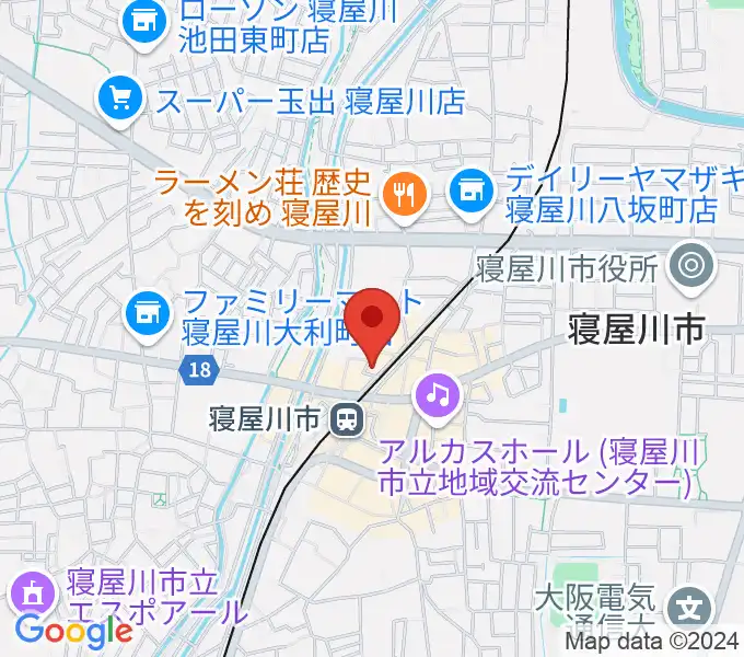 大東楽器 寝屋川店の地図