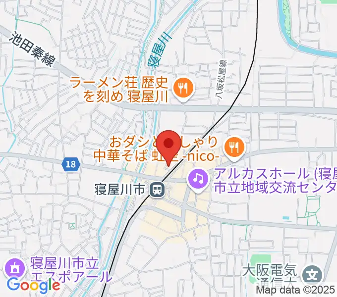 大東楽器 寝屋川店の地図