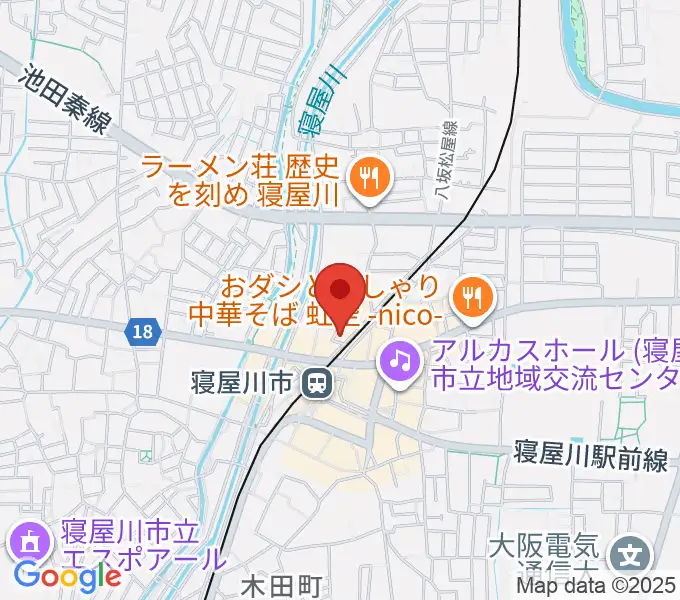 大東楽器 寝屋川店の地図