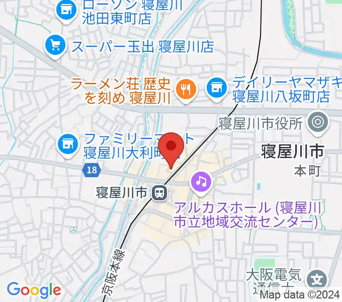 大東楽器 寝屋川店の地図