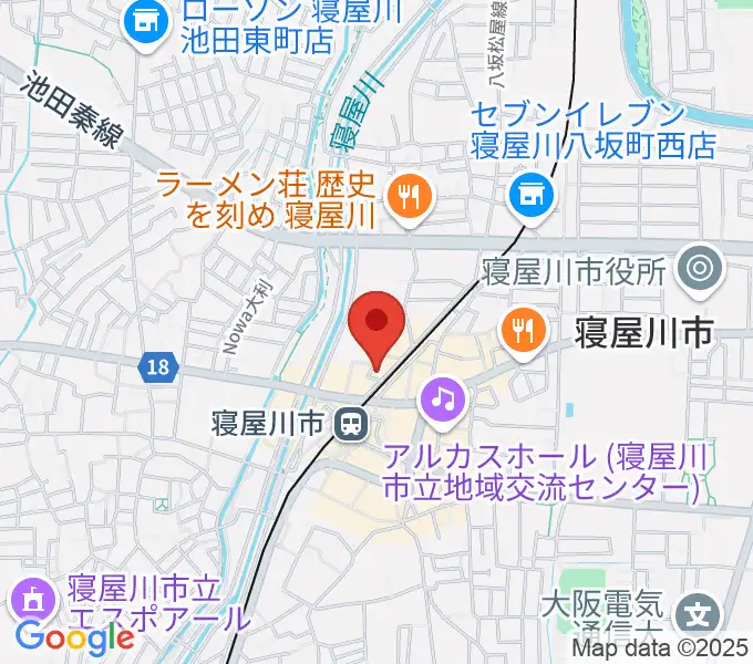 大東楽器 寝屋川店の地図