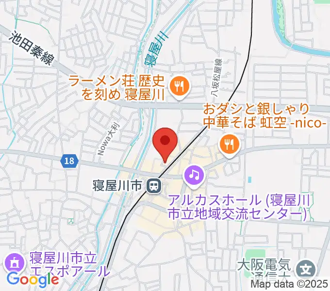 大東楽器 寝屋川店の地図