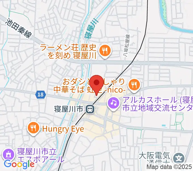 大東楽器 寝屋川店の地図