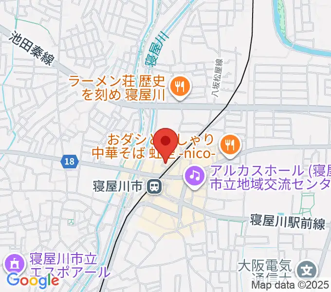 大東楽器 寝屋川店の地図