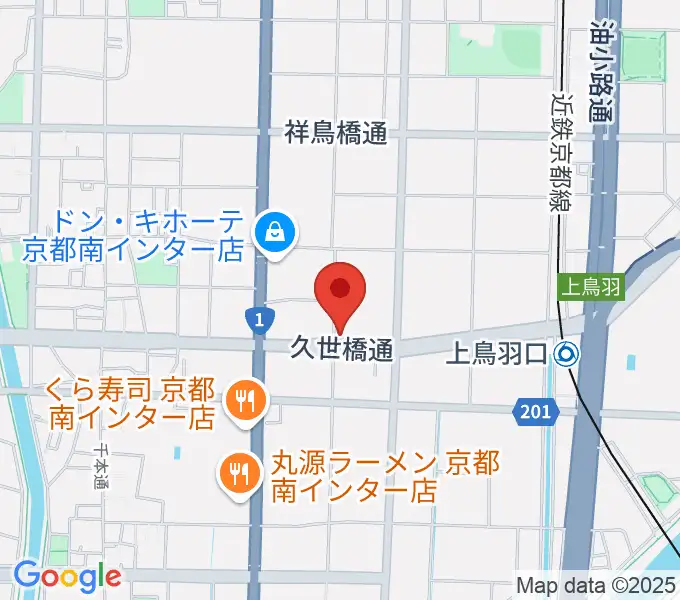カワイ京都ショップの地図