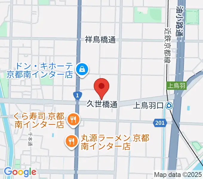 カワイ京都ショップの地図
