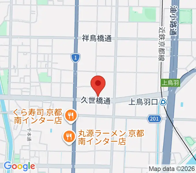 カワイ京都ショップの地図