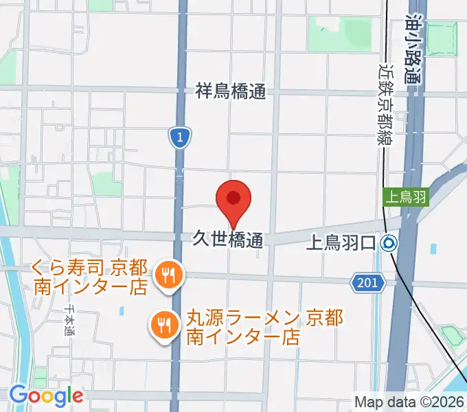 カワイ京都ショップの地図