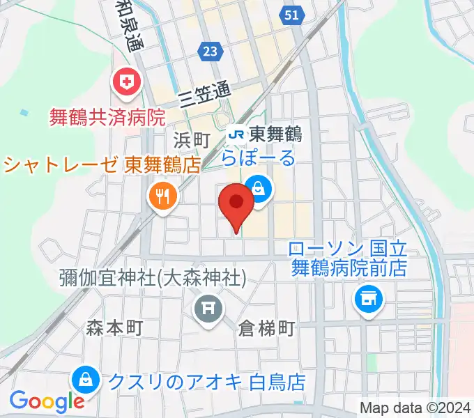 カワイ舞鶴ショップの地図