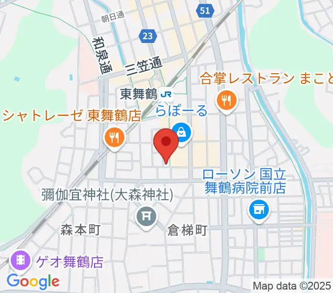 カワイ舞鶴ショップの地図