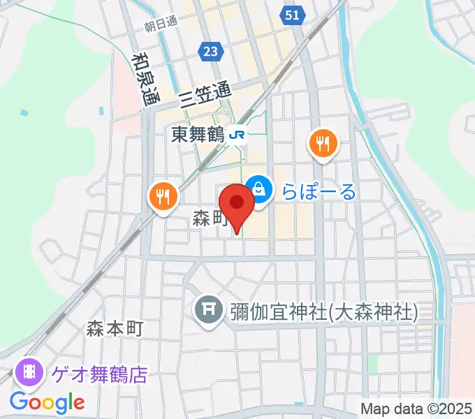 カワイ舞鶴ショップの地図