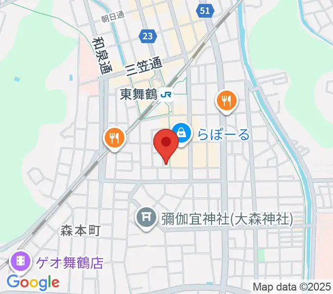 カワイ舞鶴ショップの地図