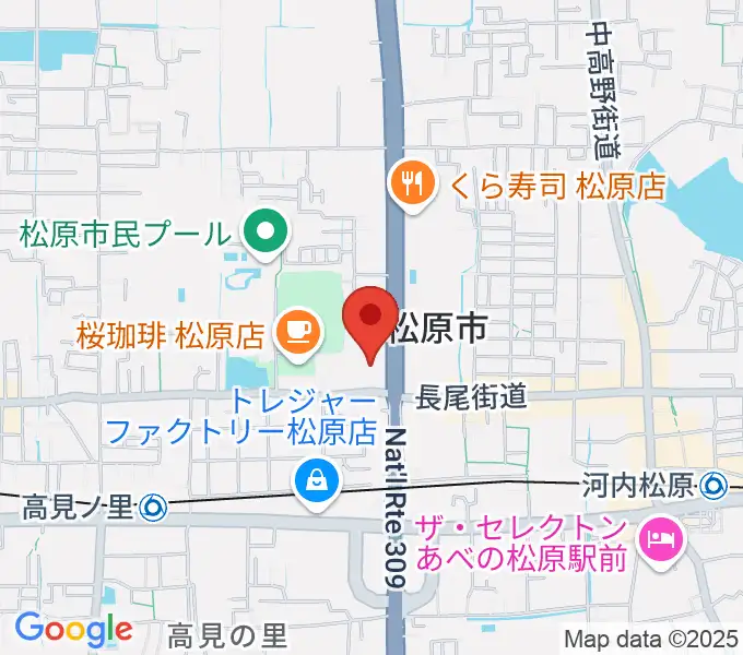 カワイ松原ショップの地図