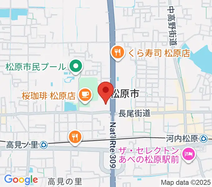 カワイ松原ショップの地図