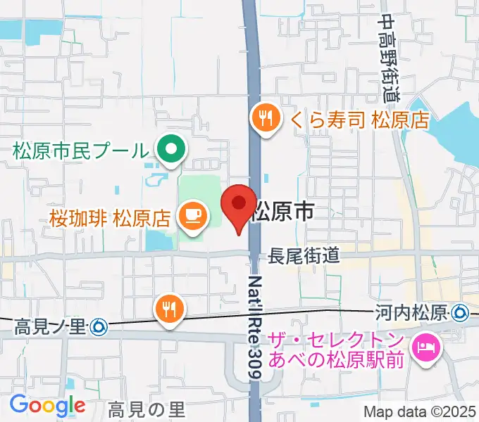 カワイ松原ショップの地図