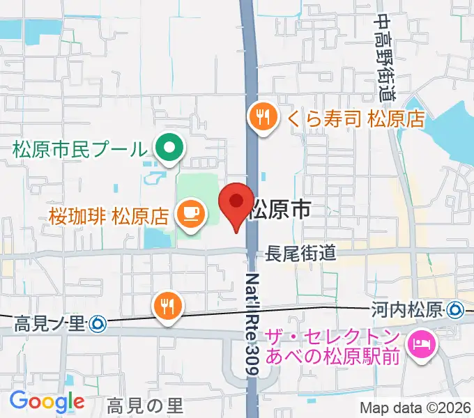 カワイ松原ショップの地図