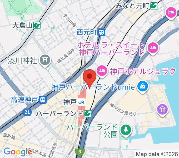 カワイ神戸ショップの地図