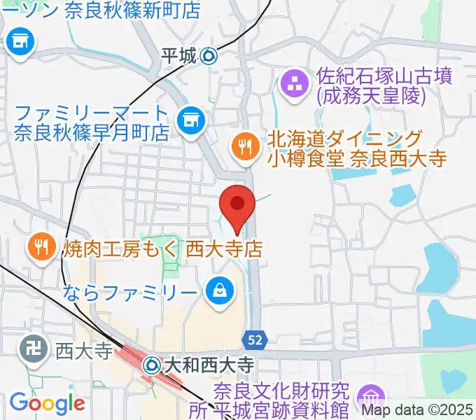 カワイ奈良ショップの地図