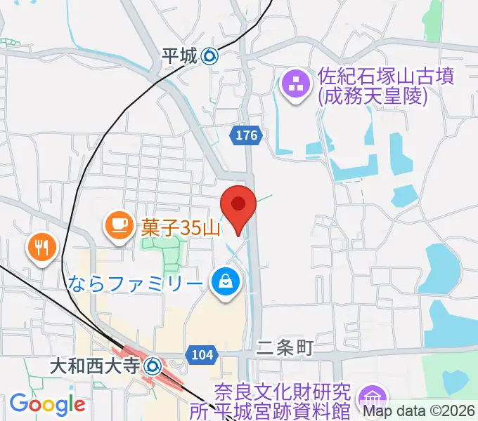 カワイ奈良ショップの地図