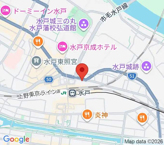 島村楽器 水戸マイム店の地図