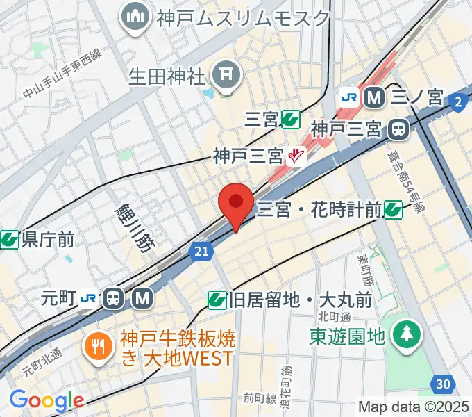 神戸三宮リードマンの地図