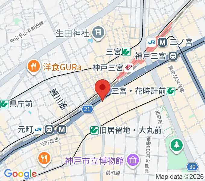 神戸三宮リードマンの地図