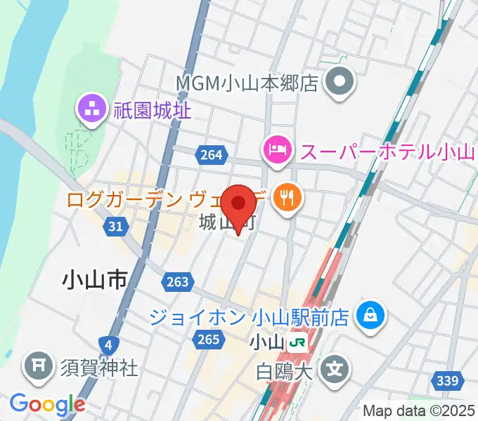 カワイ小山ショップの地図