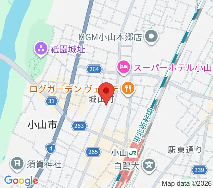 カワイ小山ショップの地図