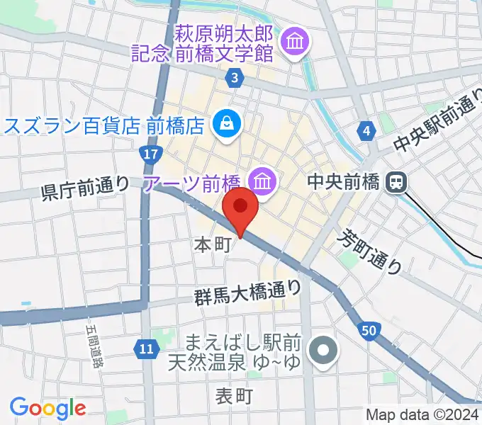 カワイ前橋ショップの地図