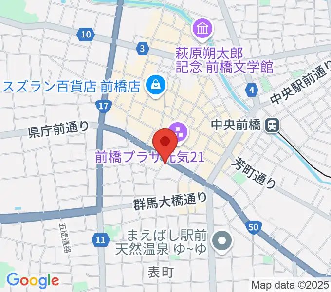 カワイ前橋ショップの地図