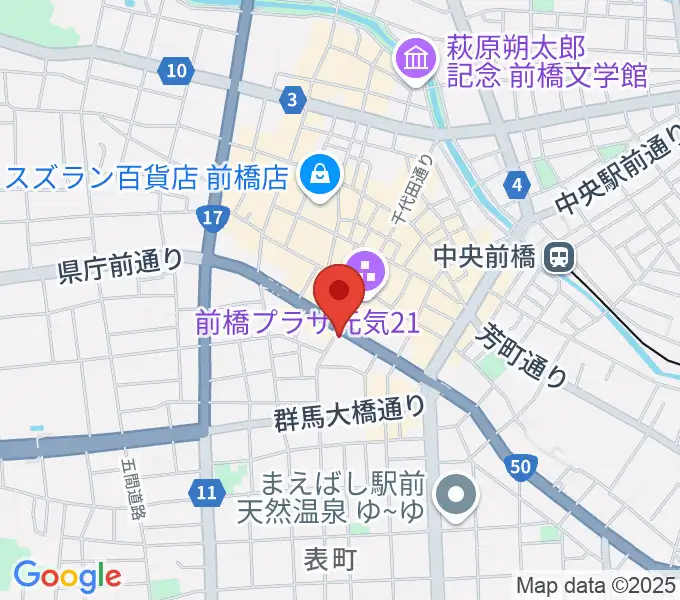 カワイ前橋ショップの地図