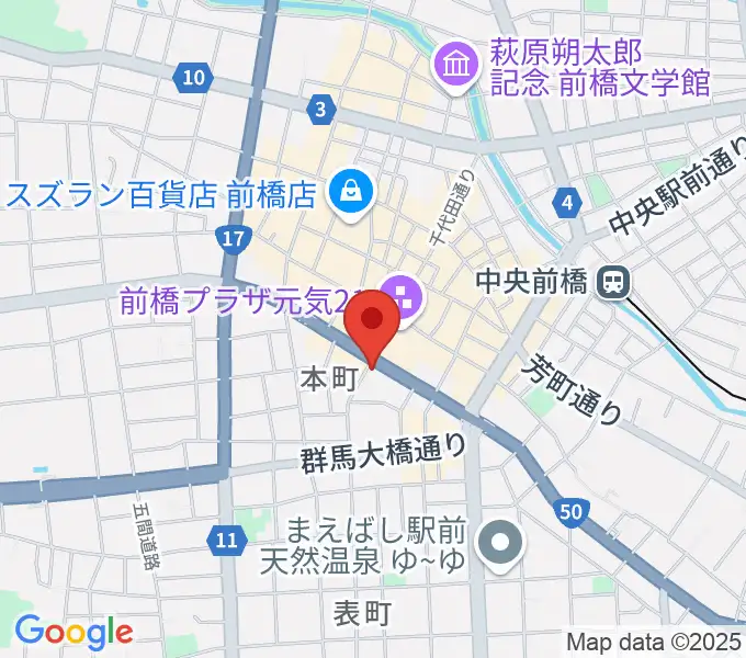 カワイ前橋ショップの地図