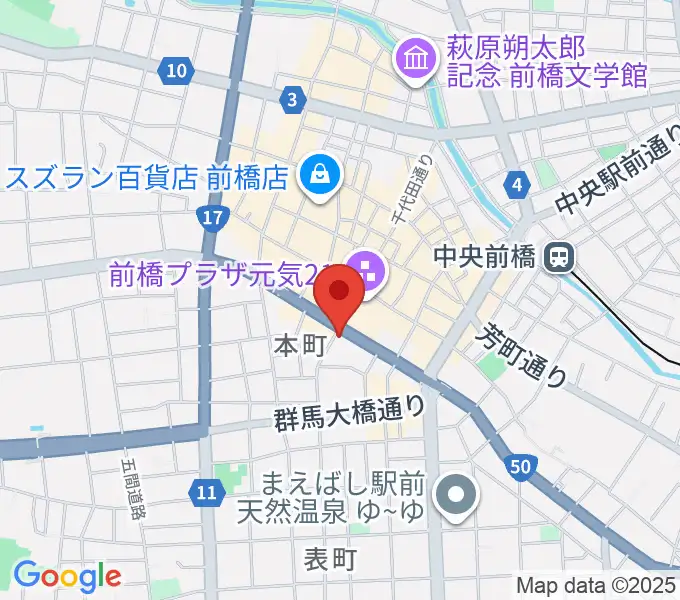 カワイ前橋ショップの地図