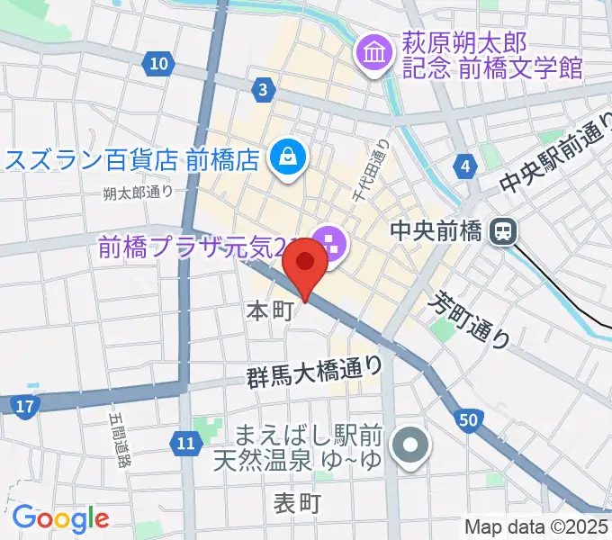 カワイ前橋ショップの地図