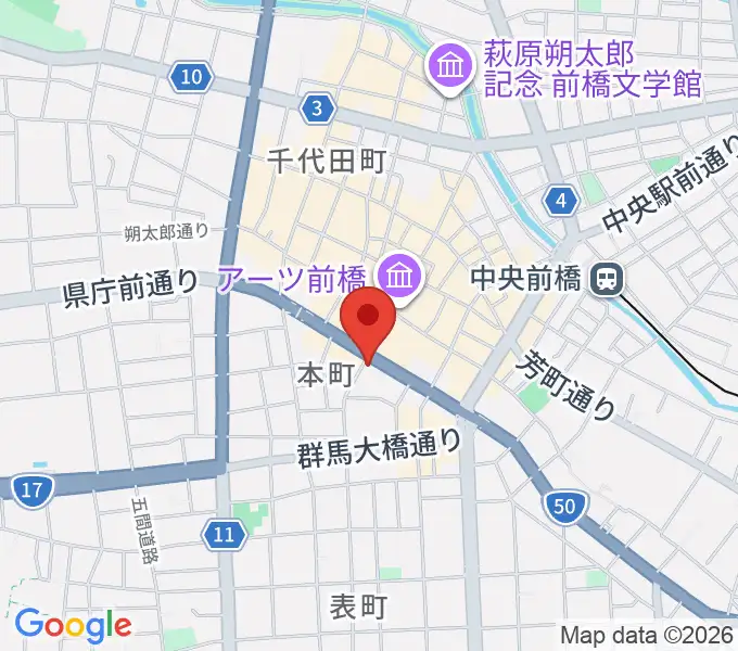 カワイ前橋ショップの地図