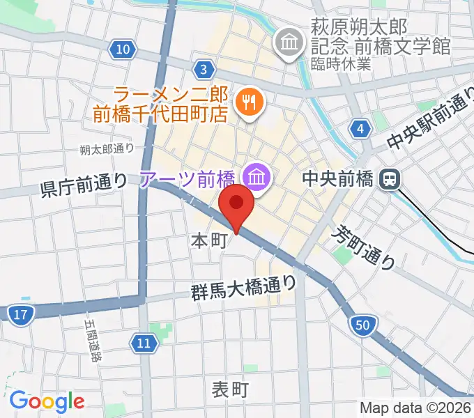 カワイ前橋ショップの地図